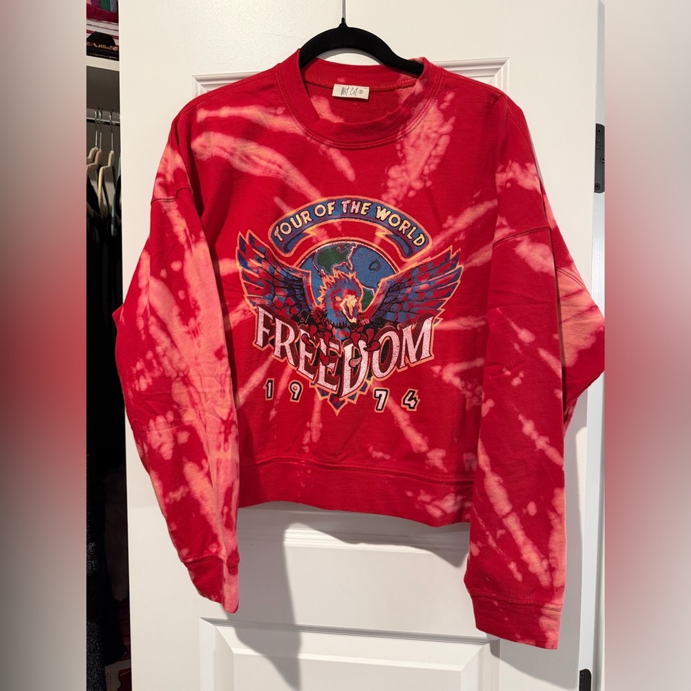 Freedom Tour Red Tie-Dye Sweatshirt